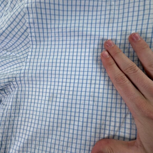 Vineyard Vines Long Sleeve Button Up Mens Slim Fit Whale Shirt Blue Check Large - Picture 16 of 16